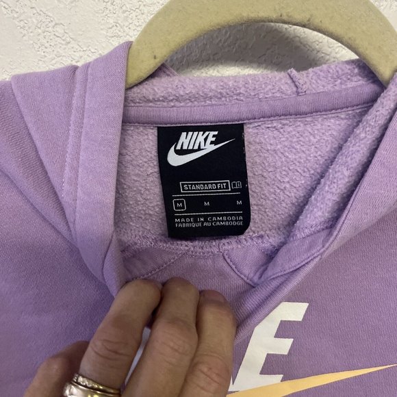 Nike Purple Long Sleeve Graphic Print Hoodie Pullover Sweatshirt Kids' Size M - Picture 4 of 7